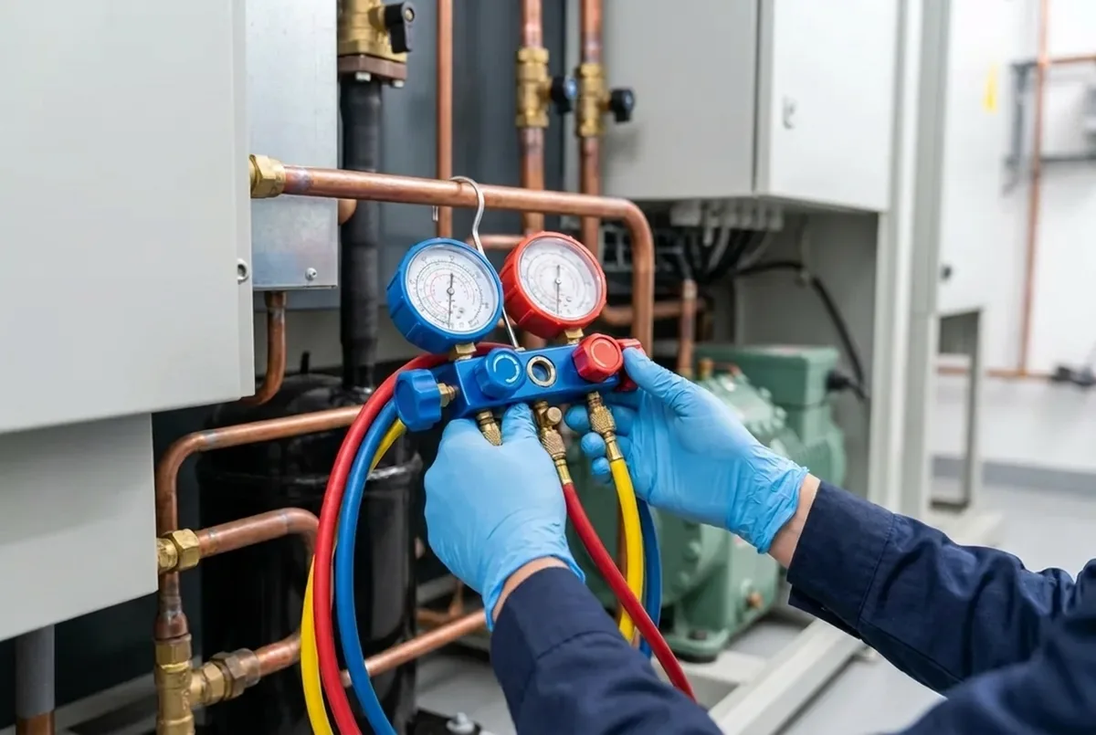 Wartung einer gewerblichen Kälteanlage