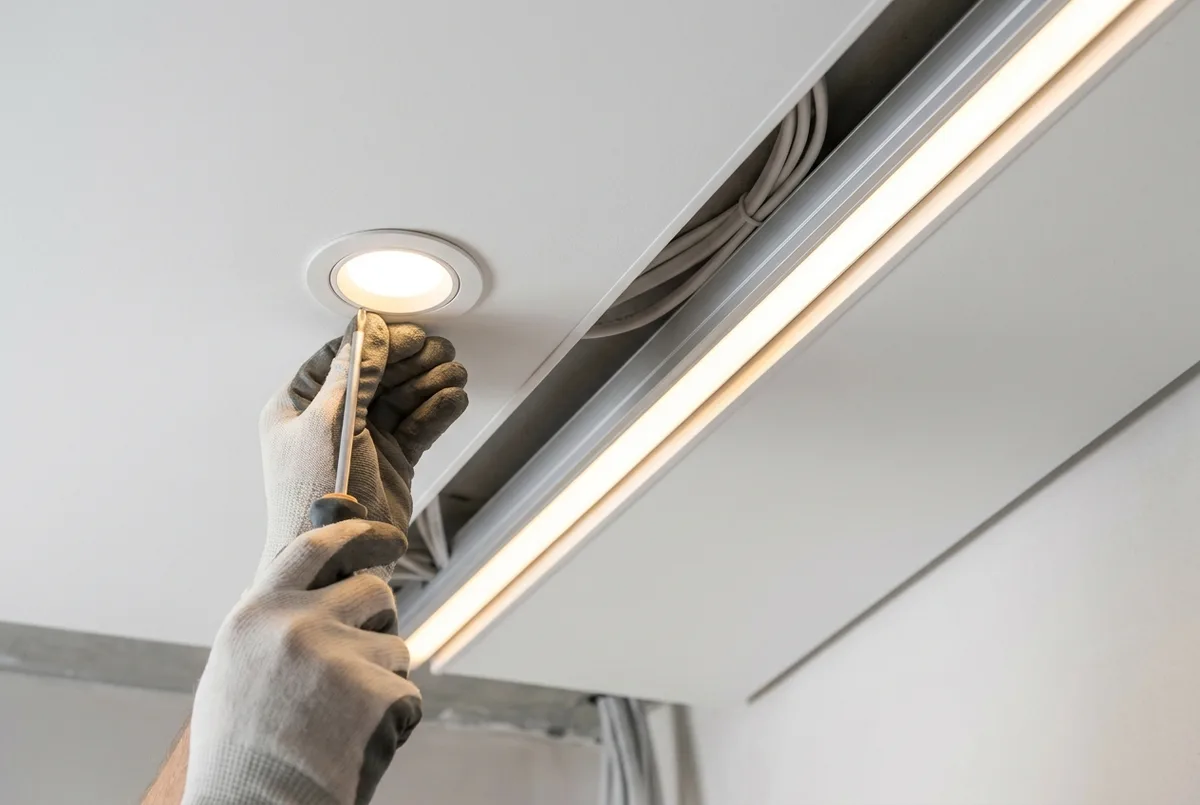 Moderne Lichtinstallation in einem Geschäft